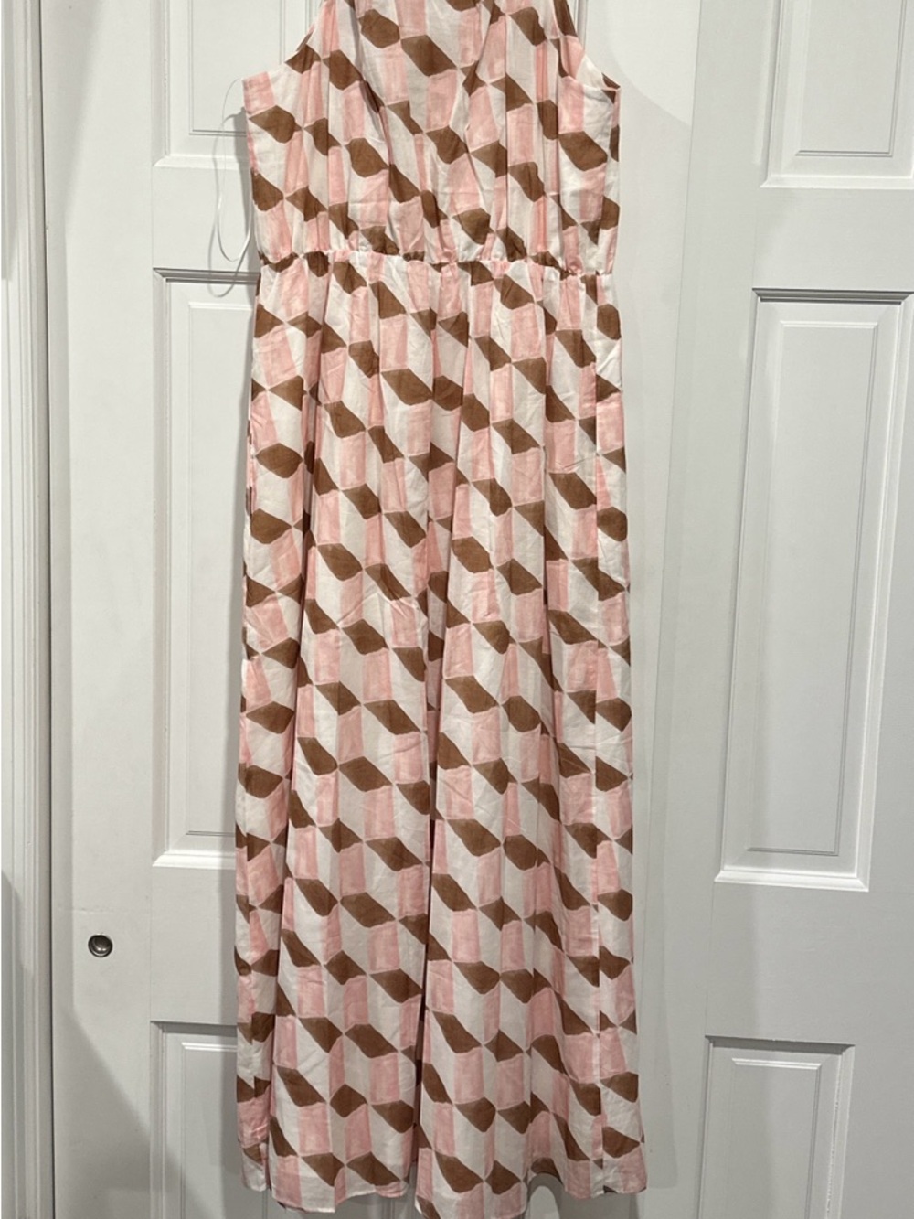 Banana Republic Pink & Brown Geometric Sundress